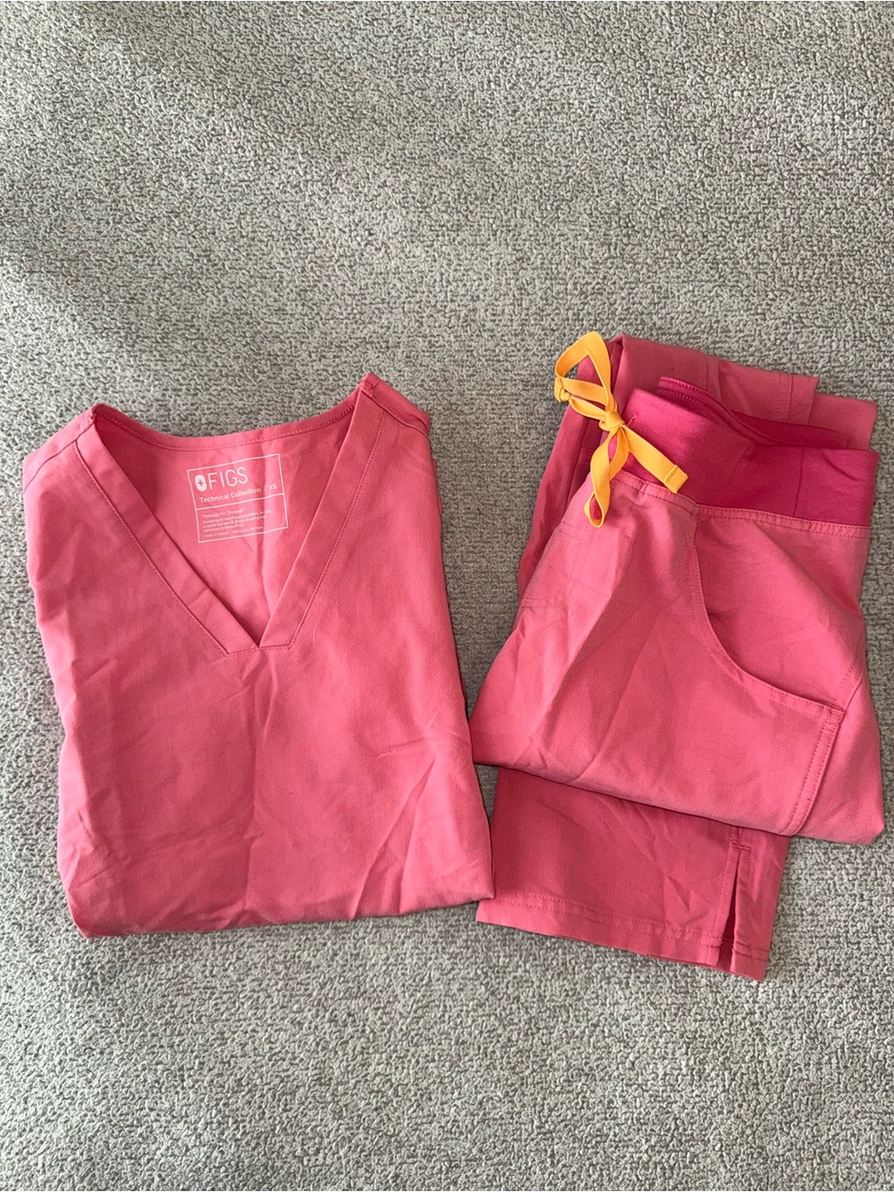 FIGS Shock Pink Scrub Set